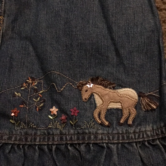 Vintage Gymboree Rocky Mountain horse Jean skirt Size 9 - Picture 2 of 11